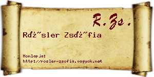 Rösler Zsófia névjegykártya